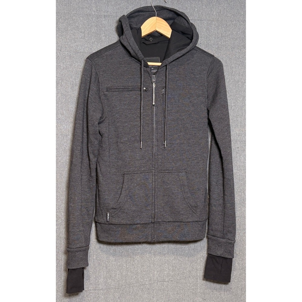 BauBax Lifestyle Women‎ Travel Tech  Hoodie Charcoal Gray Full Zip Stylus Size M